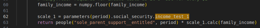 Utilising the parameter in a formula